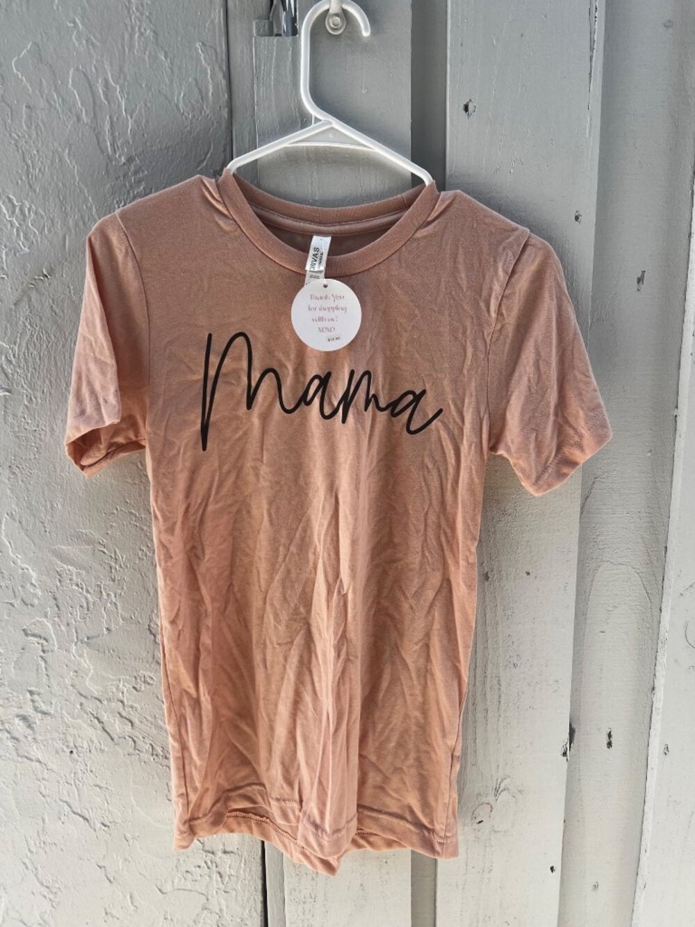 NWT 2 "mama" graphic tees in mauve pink size xsmall and small